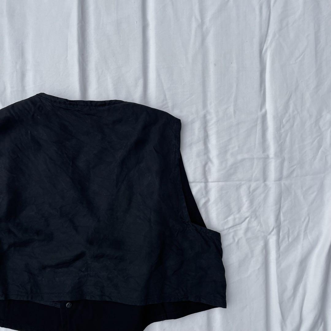 yohji yamamoto 80s 丸文字 短丈 ウールギャバ ジレ ベスト