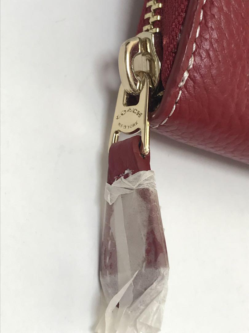 COACH コーチ ラウンドジップ デニム 長財布 レッド I.865
