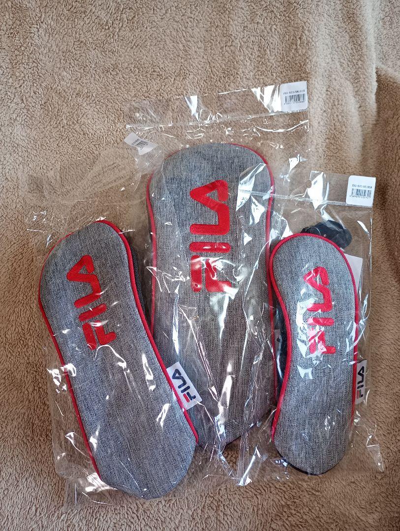 新品　FILA　ドライバー用　ヘッドカバー　3個　セット　1W　FW　UT　赤