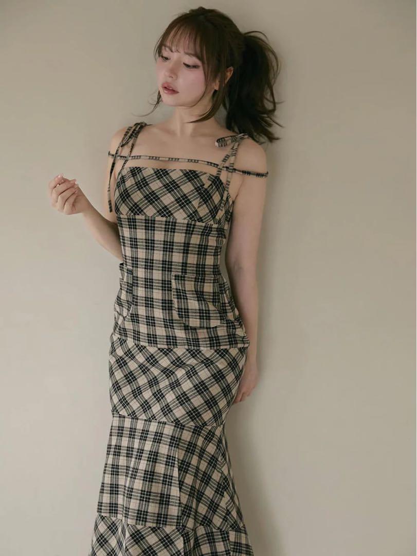 ワンピース andmary Cecily check long dress