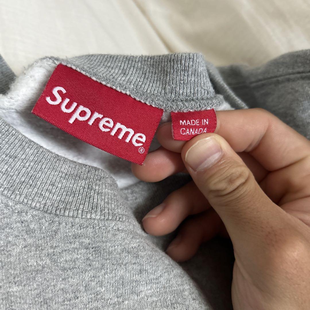 Supreme small box crewneck グレー