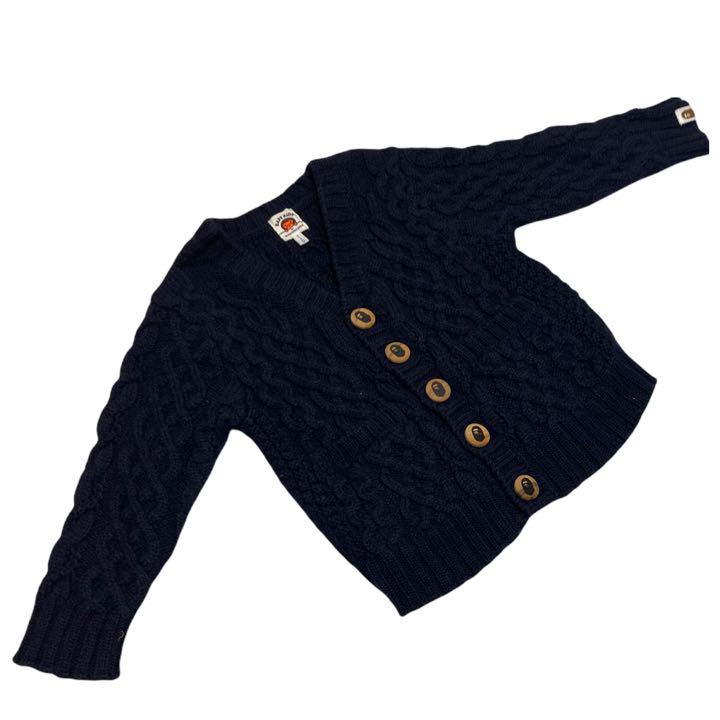 BAPE KIDS カーディガン ケーブルニット 110 APE エイプ