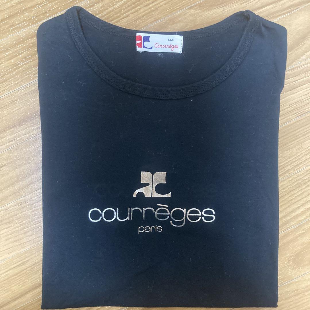 美品　Courregesクレージュ ロゴ 半袖トップス　y2k クレージュ courreges ロゴ Tシャツ y2k シルバー 黒 ブラック