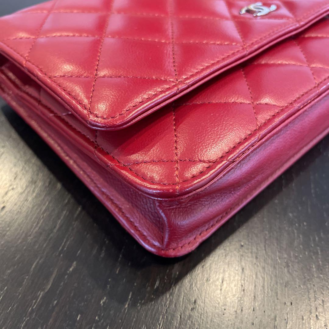 値下げ　美品　シャネル　チェーンウォレット