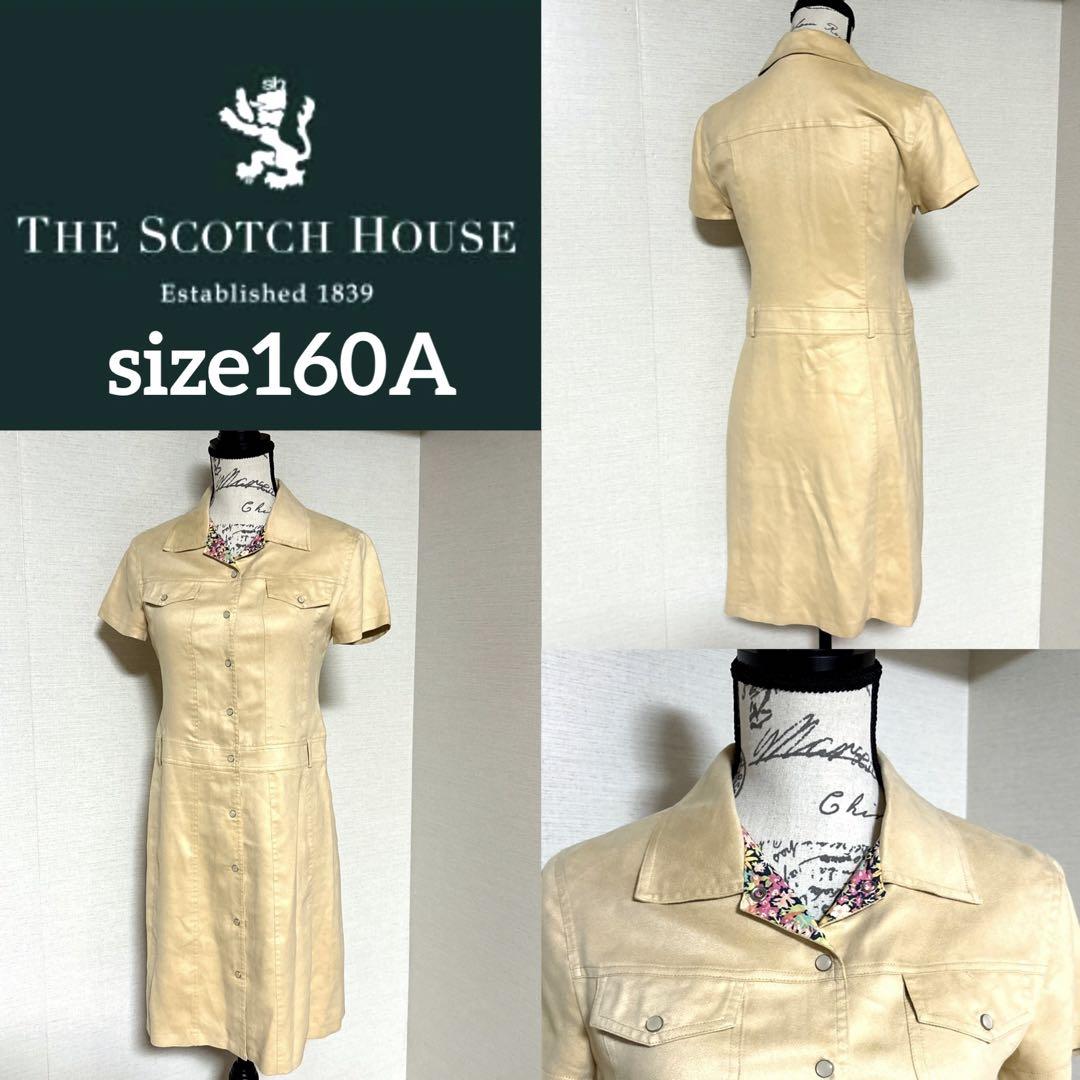 THE SCOTH HOUSE スコッチハウス 襟ぐり 花柄 シャツワンピース