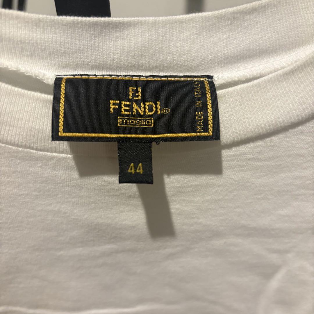 FENDI 半袖Tシャツ 44 ホワイト チェッカー ろご