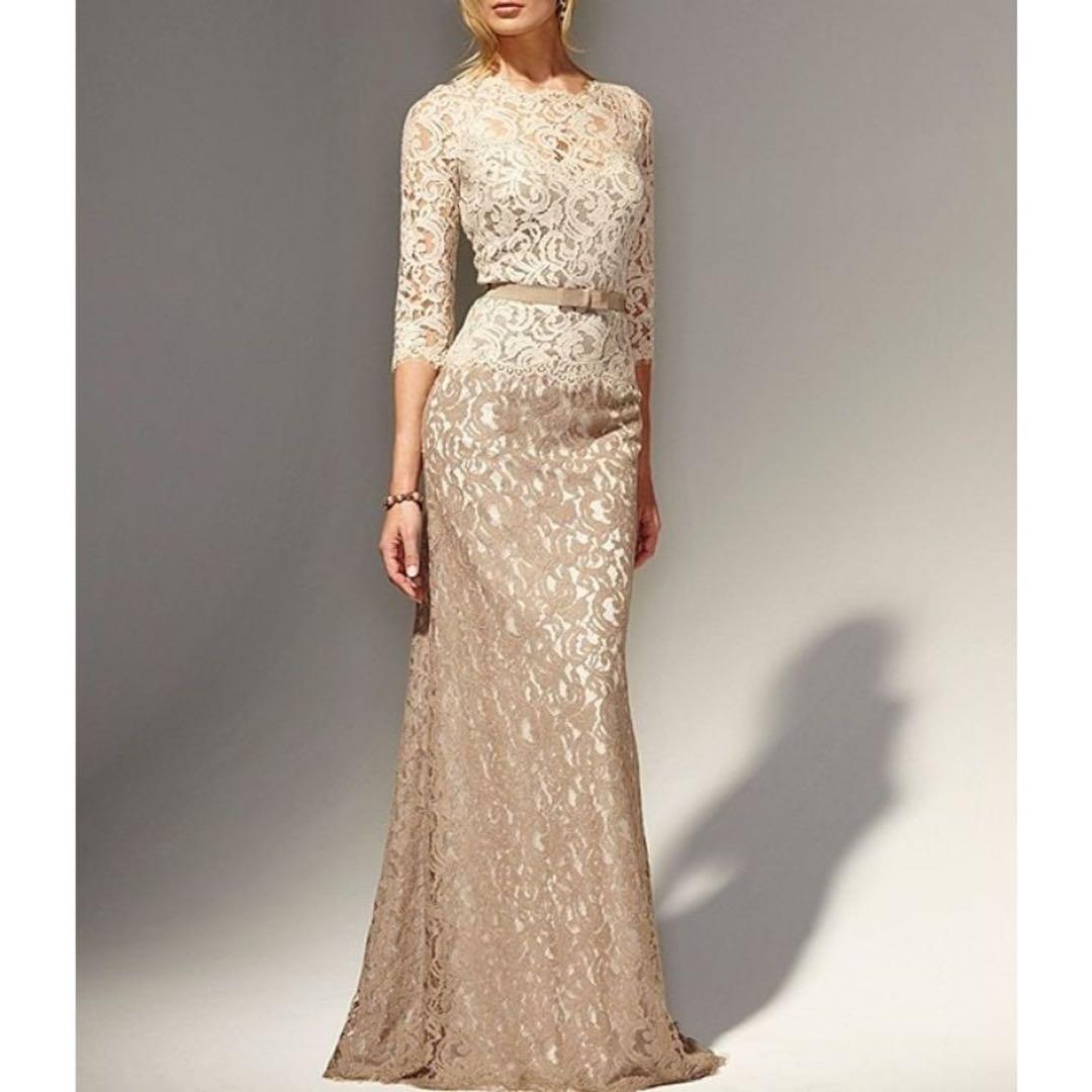 TADASHI SHOJI タダシ ショウジ ドレス ツートーン花柄レース