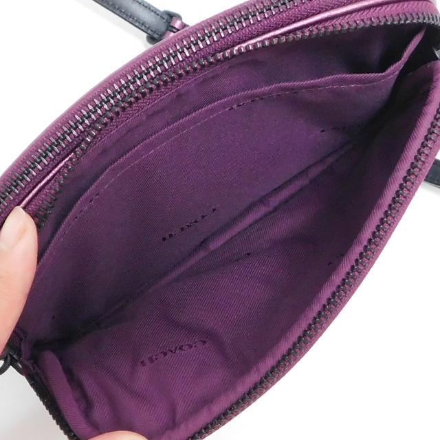 極美品COACH コーチ ミニショルダーバッグ スタッズ付き 紫系