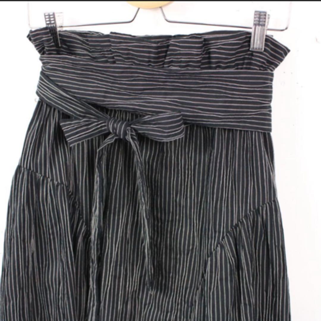 RIM.ARK / リムアーク ウエストボリュームストライプスカート-