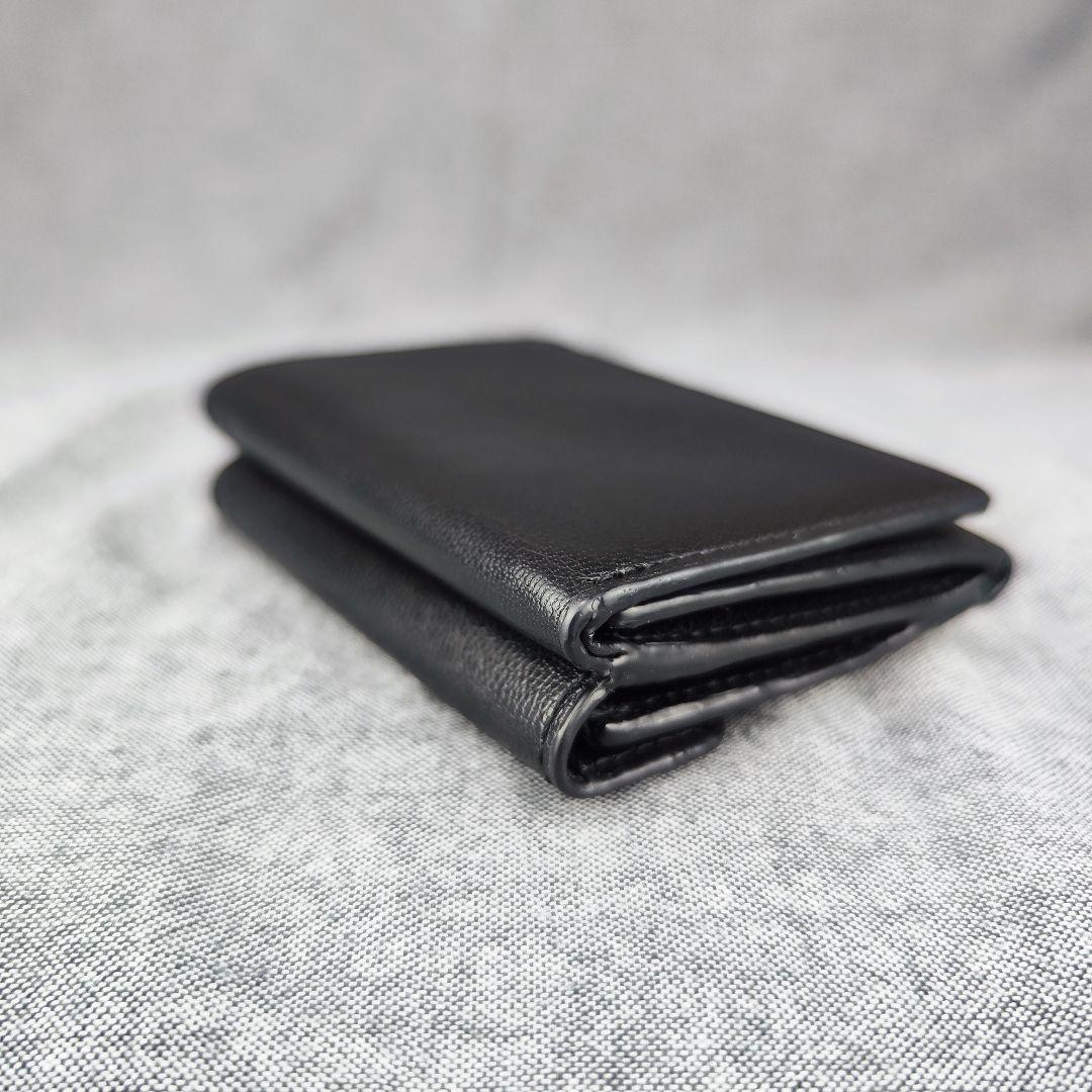 美品 SAN HIDEAKI MIHARA 三つ折り財布 ゴールドロゴ金具