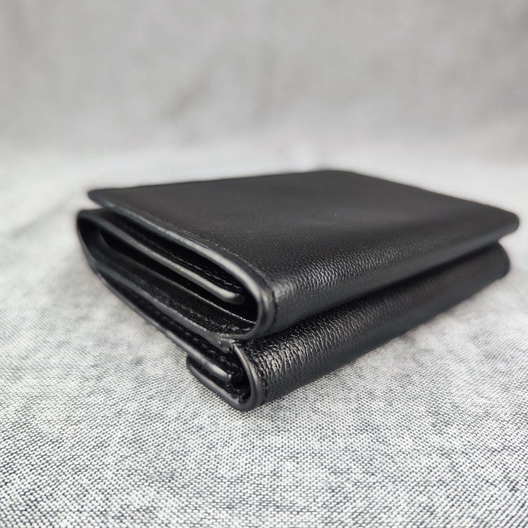 美品 SAN HIDEAKI MIHARA 三つ折り財布 ゴールドロゴ金具