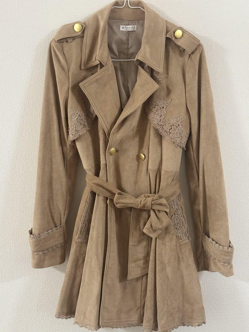 couture broochブローチ、ベルト付きダウンコート