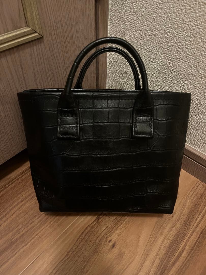 レザー クロコ型押し ミニトートバッグ
