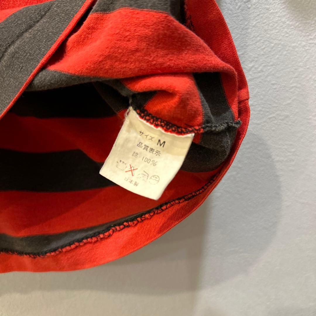 CVLTE 赤黒ボーダーロングTシャツ　XLサイズ　y2k 廃盤 89b7d918bf1f578f955305b6f501d9