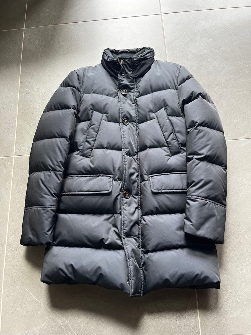 【美品】MooRERダウンコートBARBIERI WK1 シングルブレスト 【美品】MooRERダウンコートBARBIERI WK1 シングルブレスト