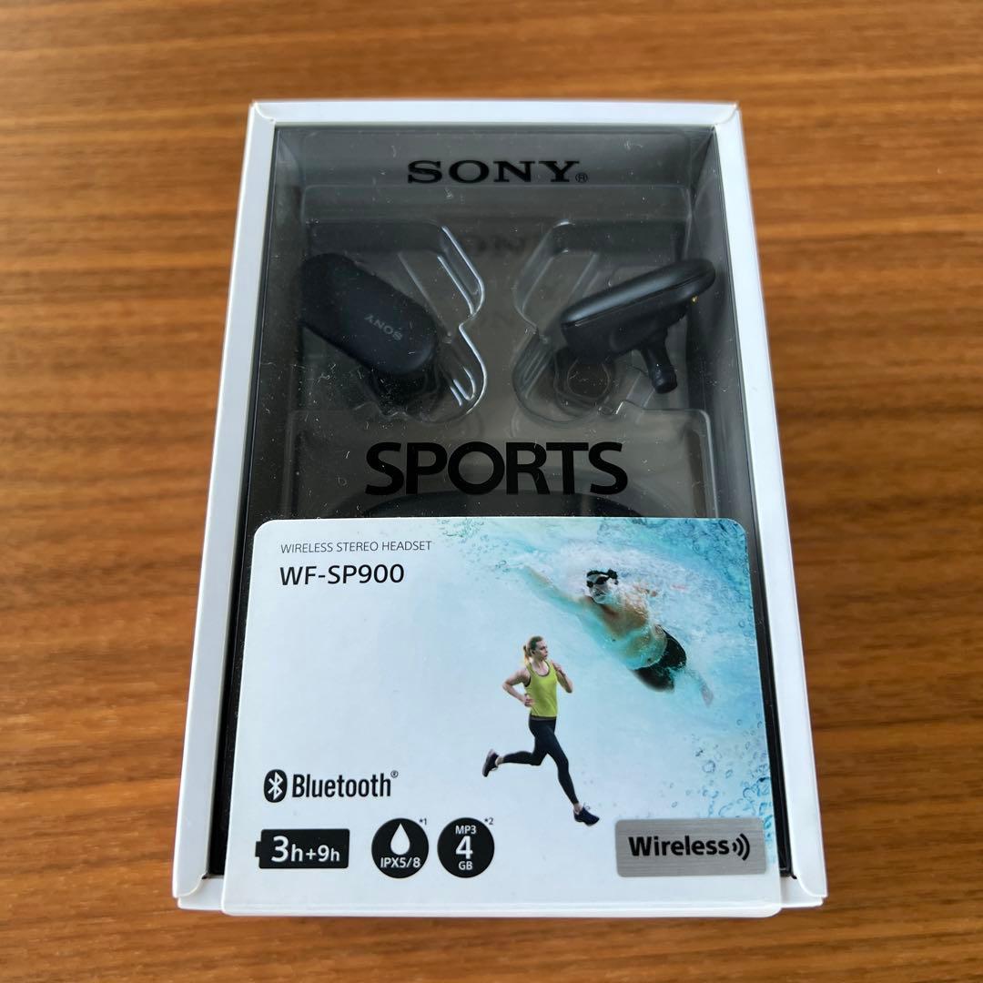 初売り】 SONY WF-SP900(B) ワイヤレスステレオヘッド ヘッドフォン
