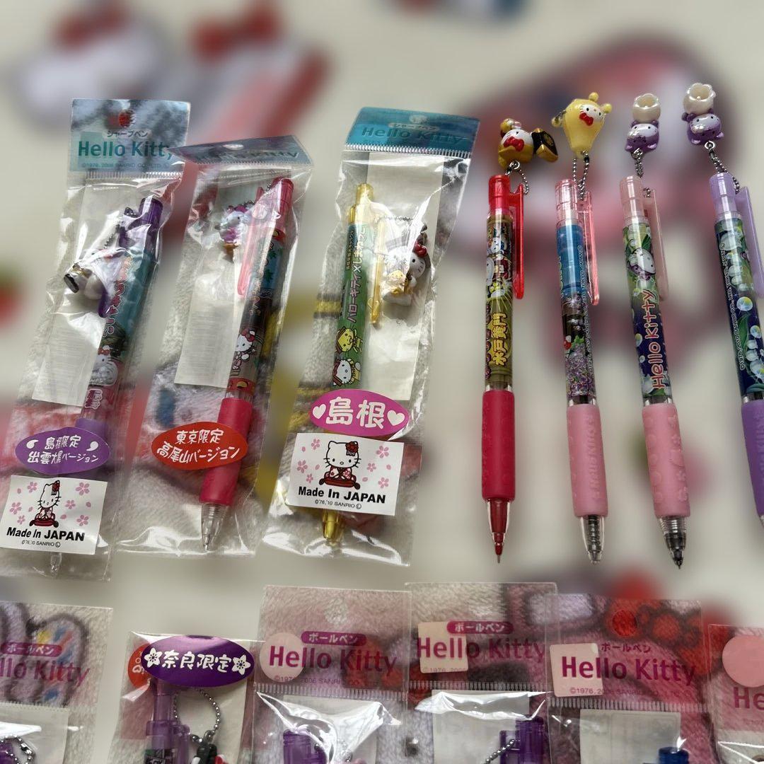 【訳アリ 未使用】ご当地キティ根付け、ボールペン、シャーペン 、巾着 19点 訳アリ 未使用】ご当地キティ根付け、ボールペン、シャーペン