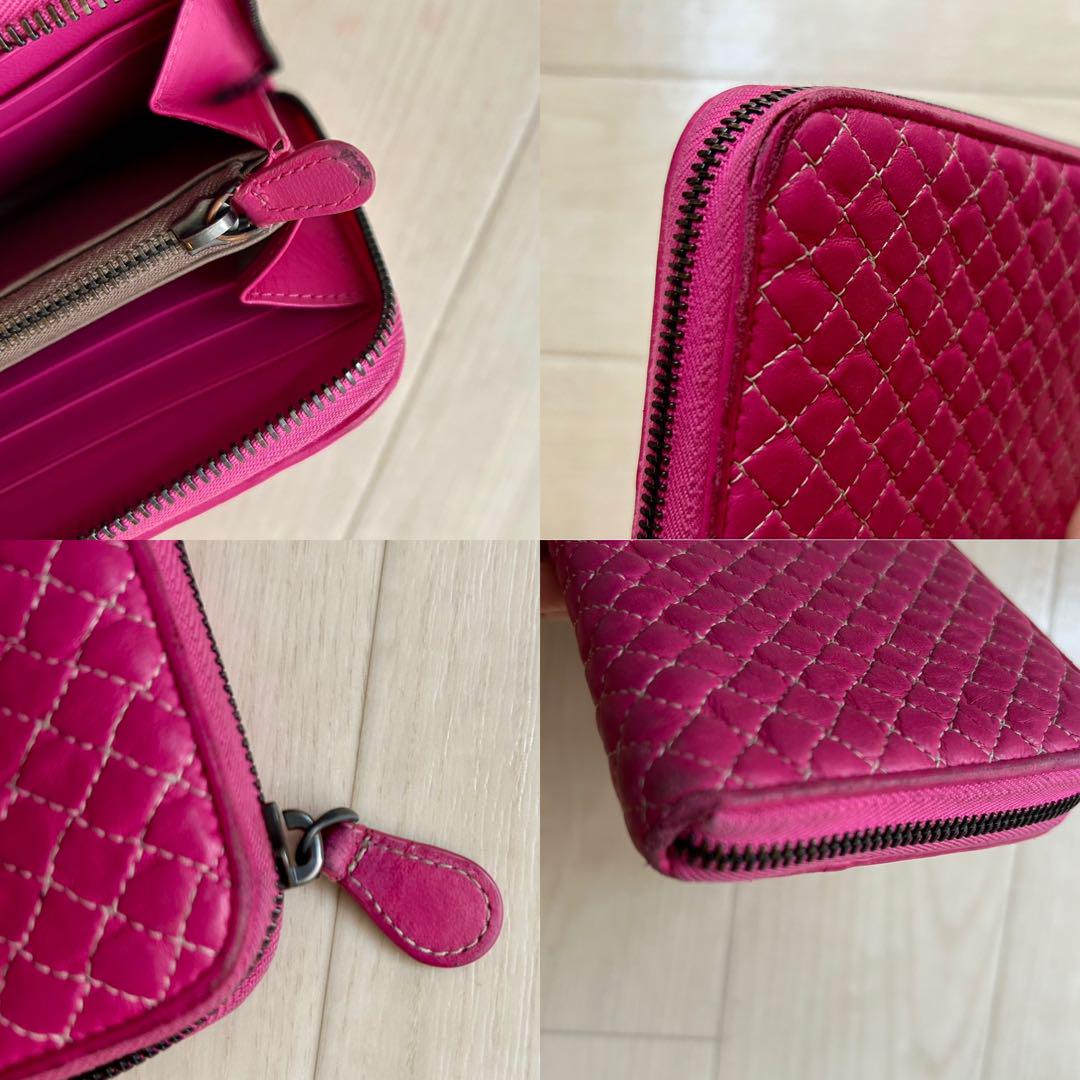 Bottega Veneta ピンク キルティング長財布