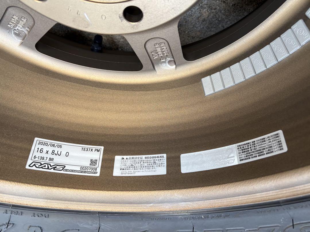 未走行RAYS TE37X 1本 美品 16インチ 6穴 139.7 8J±0