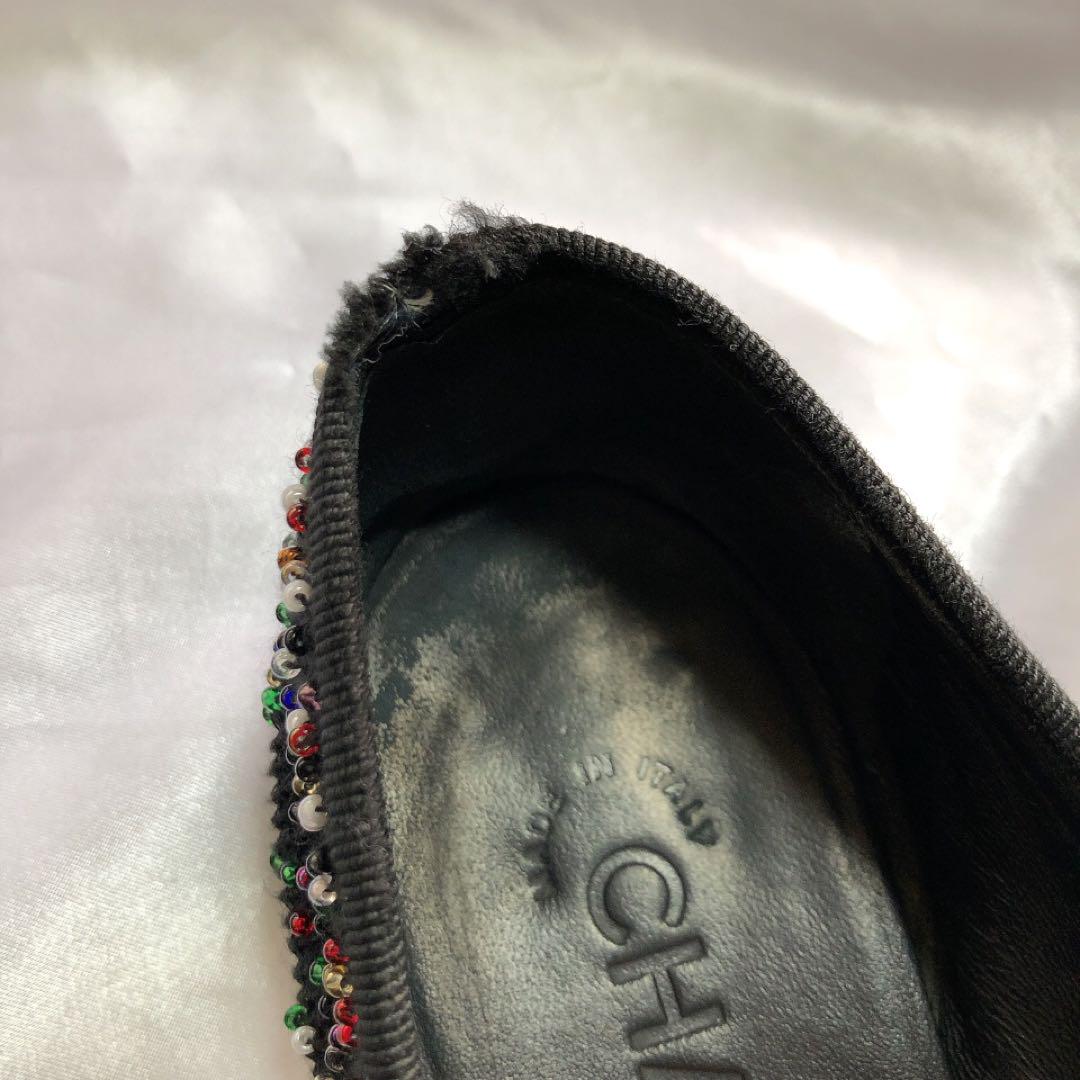 CHANEL シャネル ツイード フラット バレエシューズ パンプス ココマーク