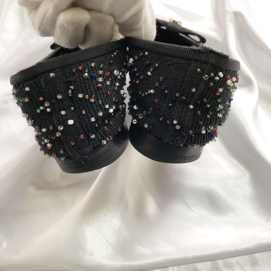 CHANEL シャネル ツイード フラット バレエシューズ パンプス ココマーク