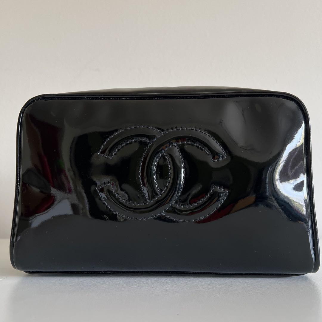 CHANEL エナメル ポーチ (大) 1996年 90s ヴィンテージシャネル