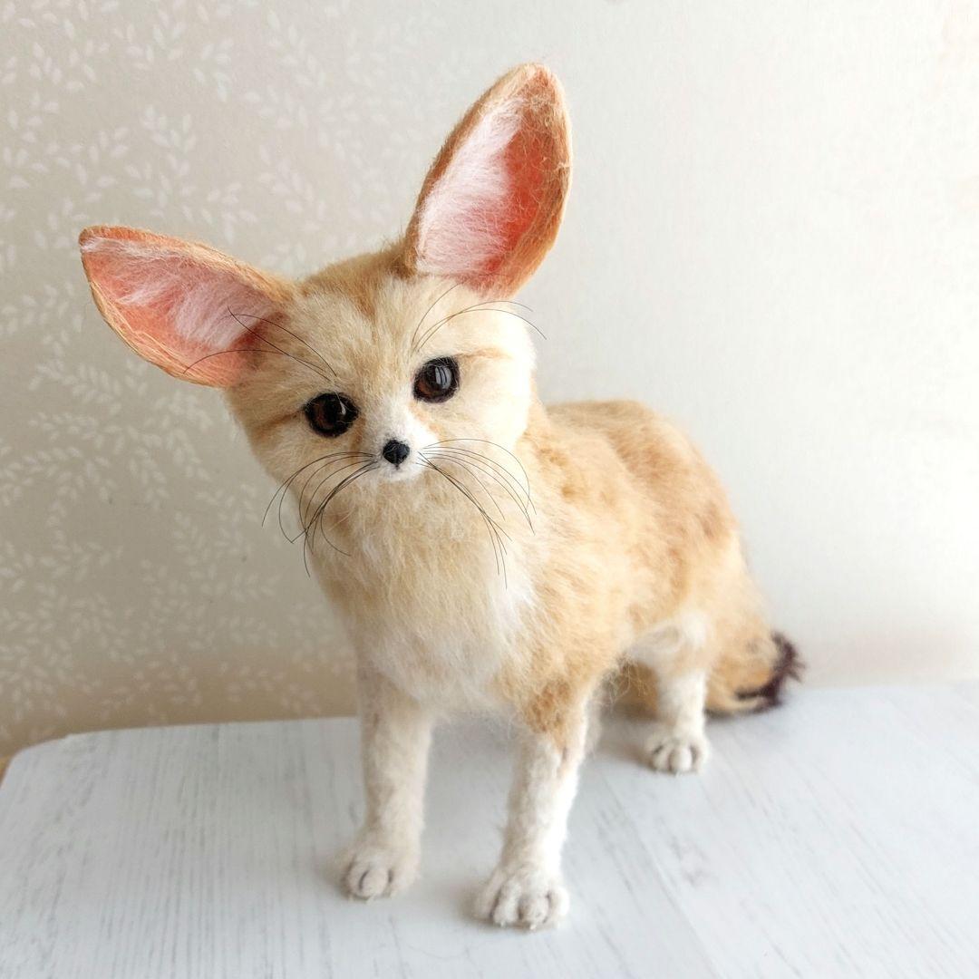 羊毛フェルト フェネック新品、♥