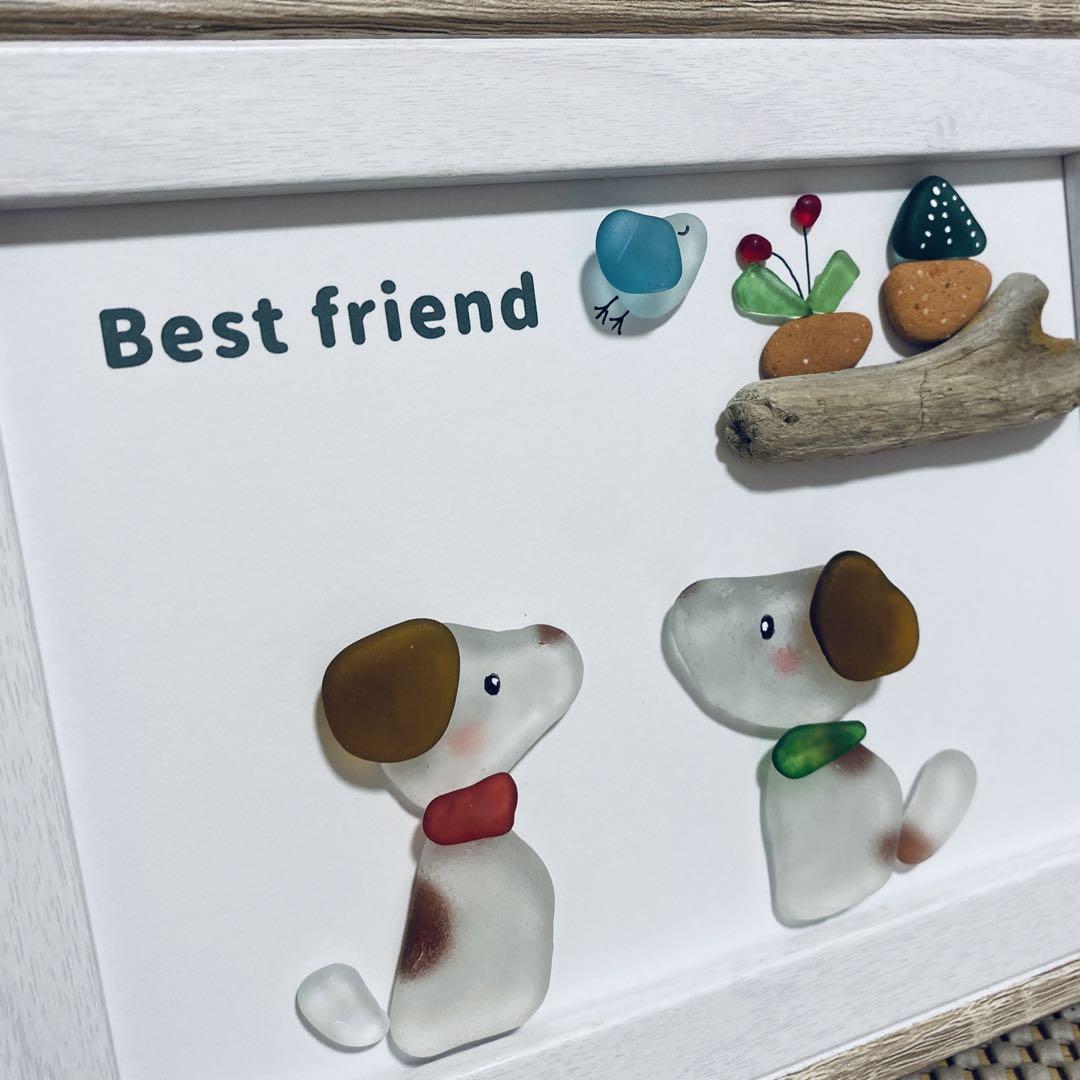 シーグラスアート☆401Best friend犬（JRT） - メルカリ