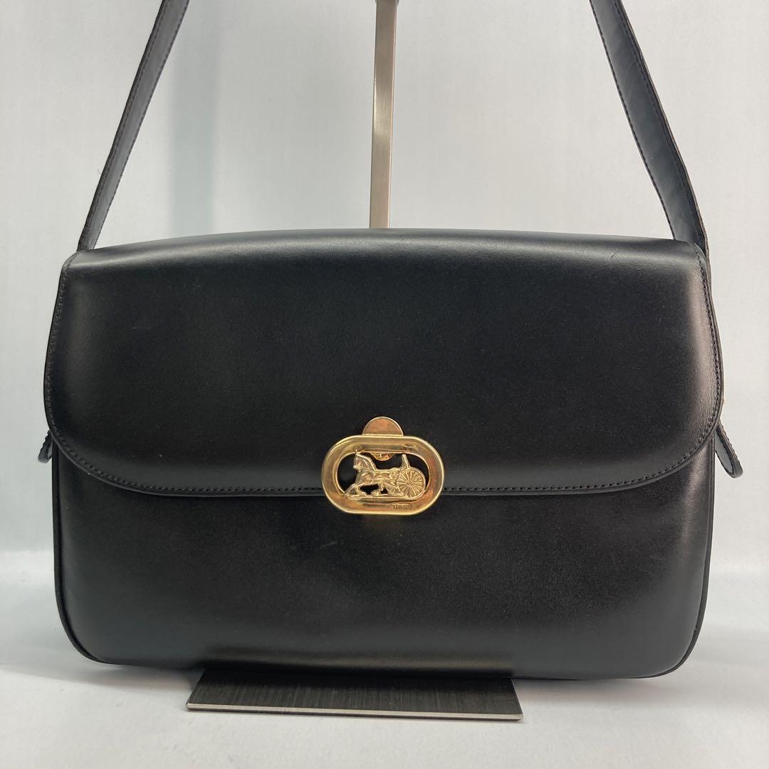 CELINE セリーヌ ショルダーバッグ フロント馬車金具 サイドトリオンフ