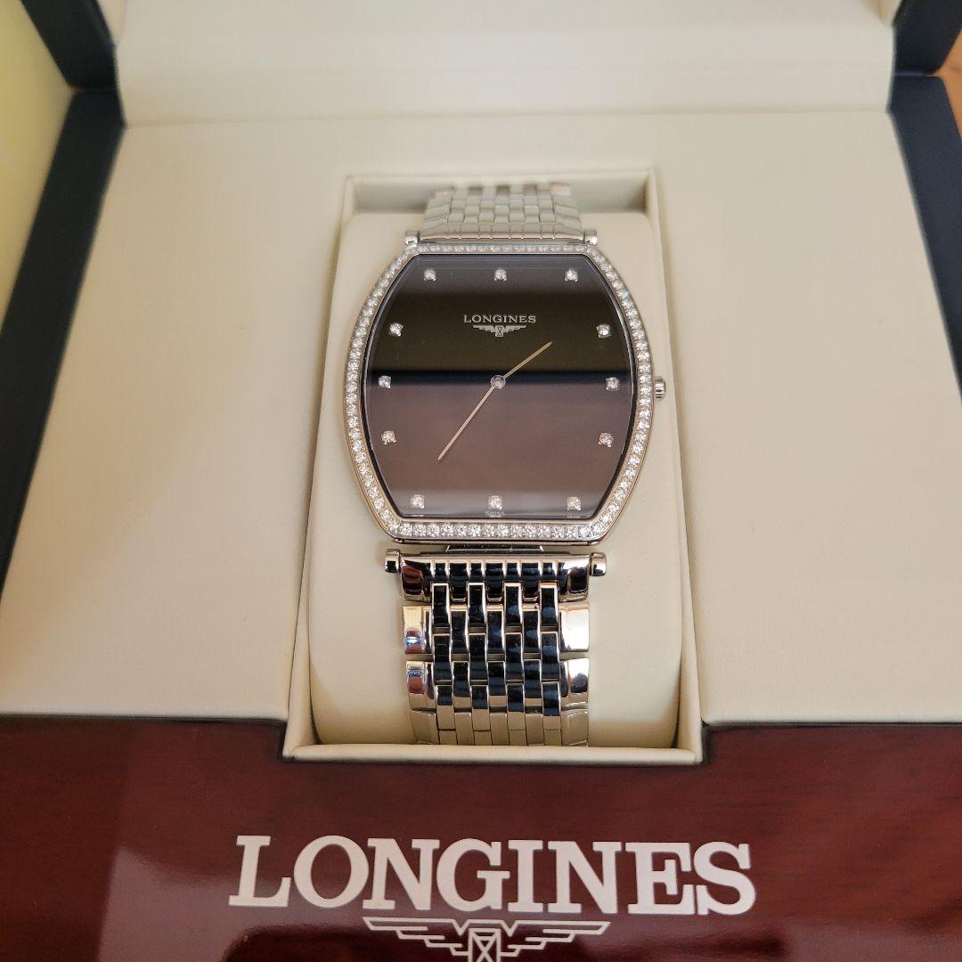 LONGINES ダークグレー 角型腕時計