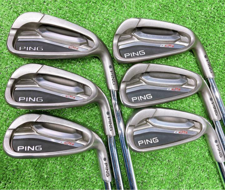PING アイアン7本セット 名器　G25 (5〜UW)7本 ☆名器 美品☆ピン PING G25 アイアンセット 5-9W S 黒ドット