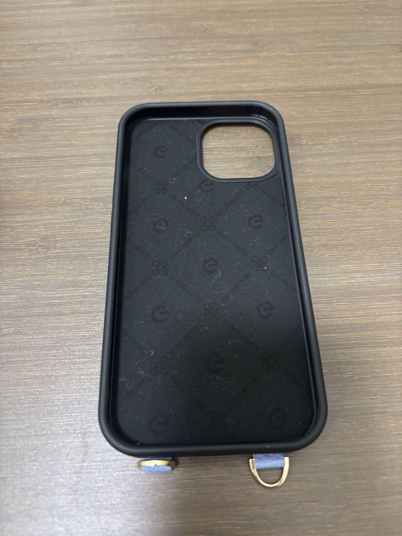 CUSTYPE ブルー iPhone15ケース ハート型ポーチ付き