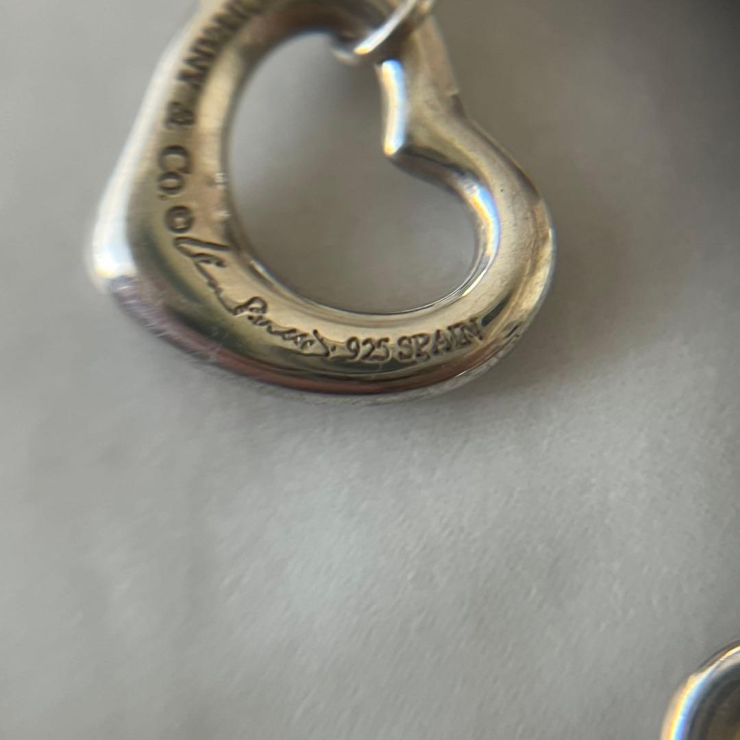 ティファニー　オープンハート　チェーンピアス