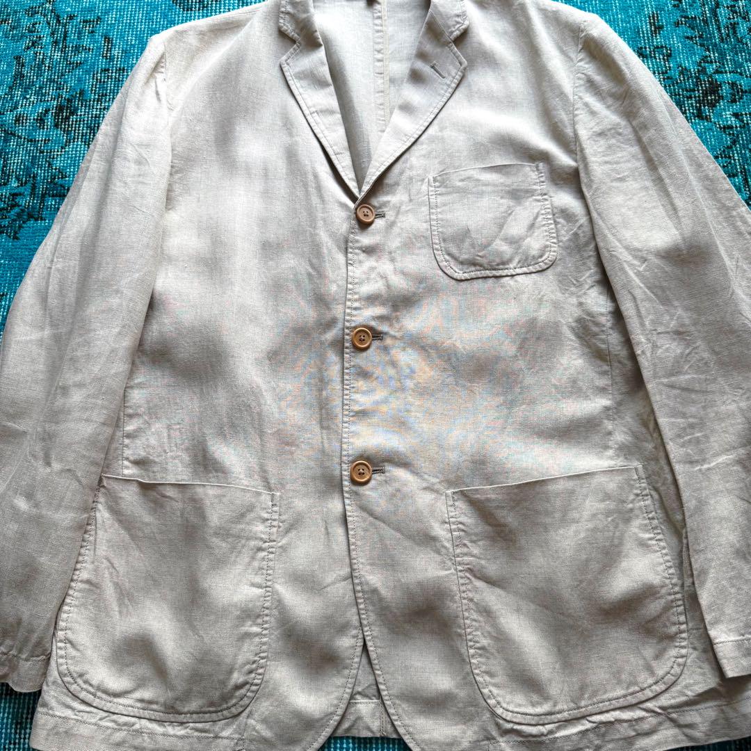 ジャケット・アウター 80s 90s EURO linen tailored jacket beige