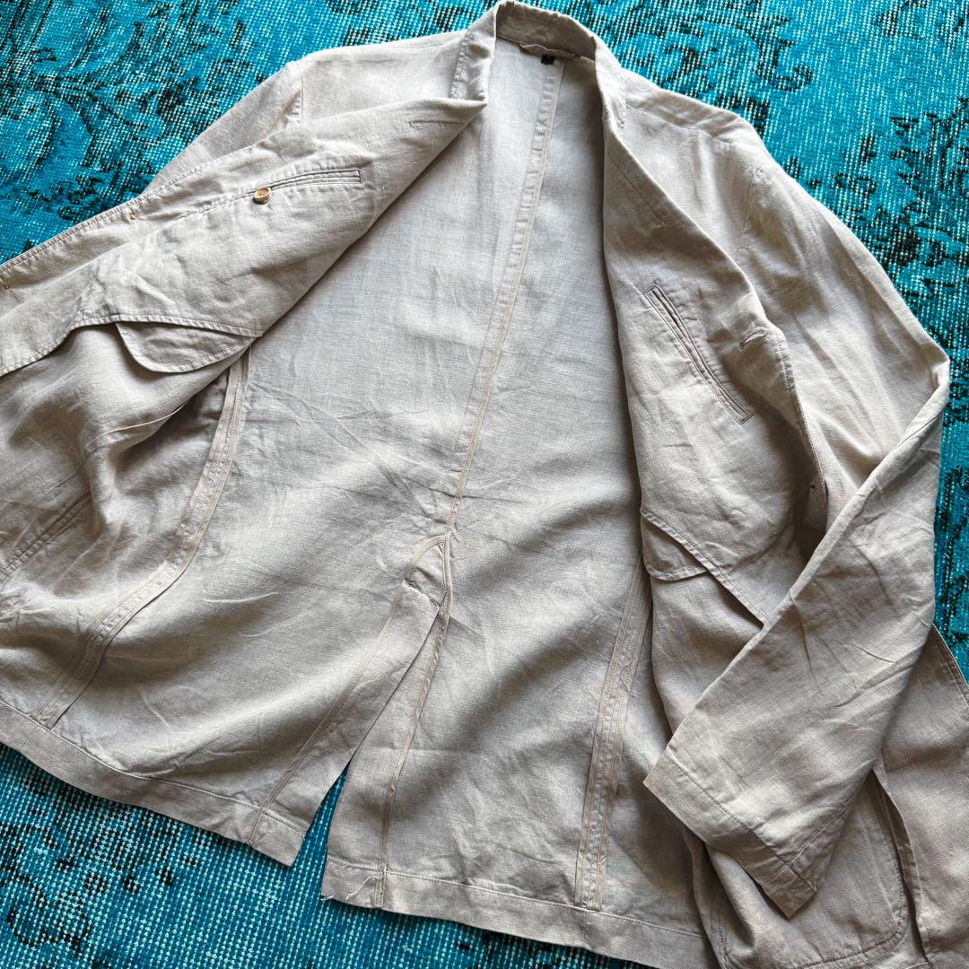 ジャケット・アウター 80s 90s EURO linen tailored jacket beige