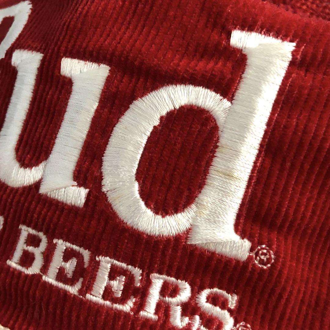 90s USA製 バドワイザー メッシュキャップ コーデュロイ Bud レッド