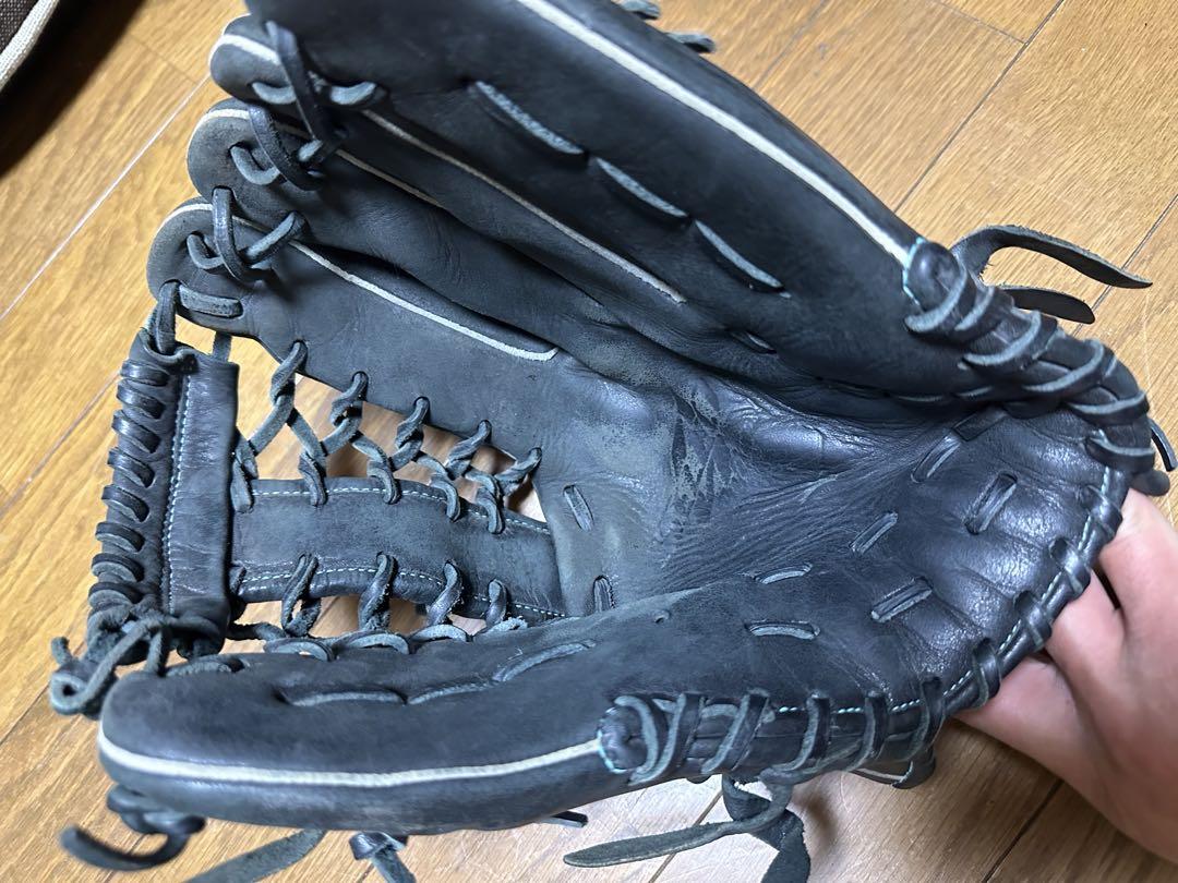 Mizuno 野球グローブ 黒 レザー 右投げ用