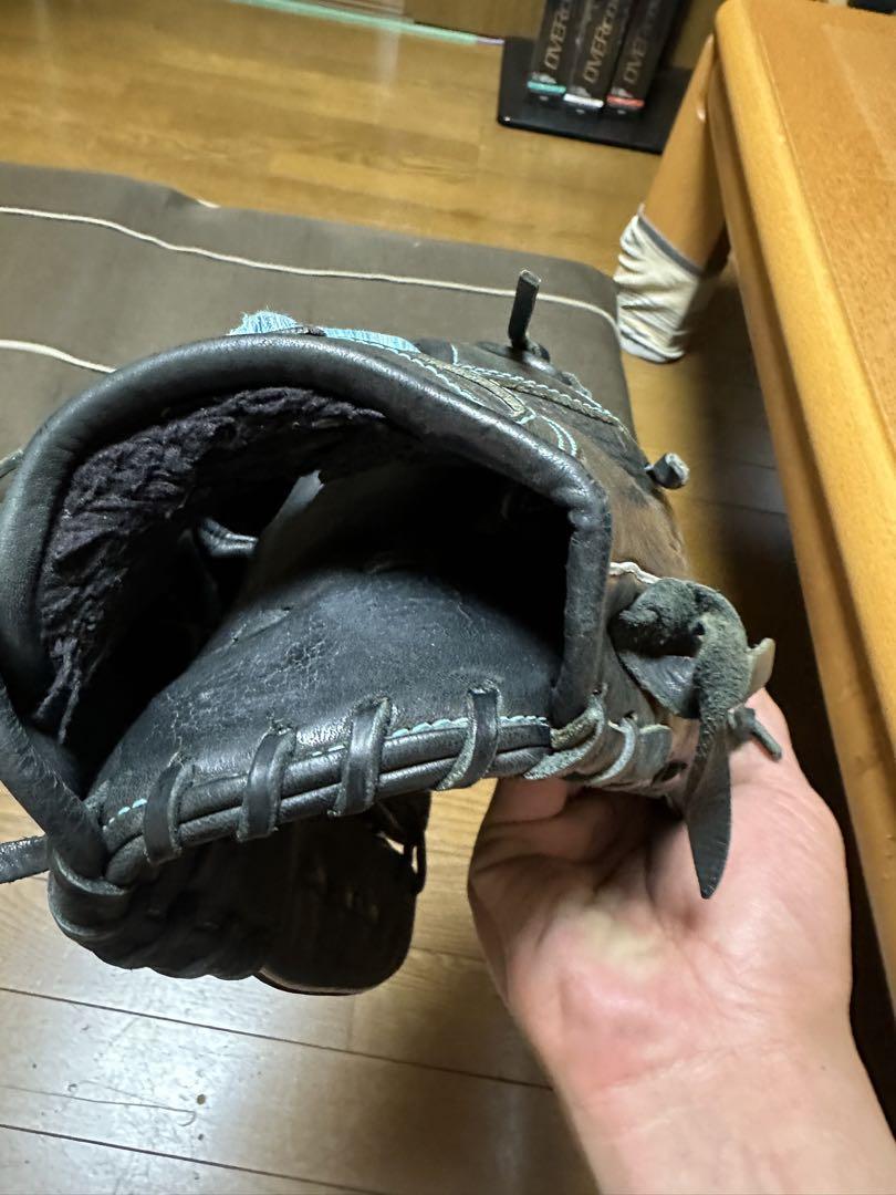 Mizuno 野球グローブ 黒 レザー 右投げ用
