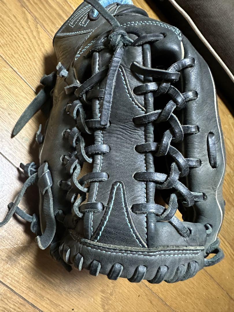Mizuno 野球グローブ 黒 レザー 右投げ用