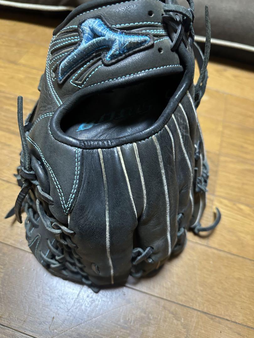Mizuno 野球グローブ 黒 レザー 右投げ用