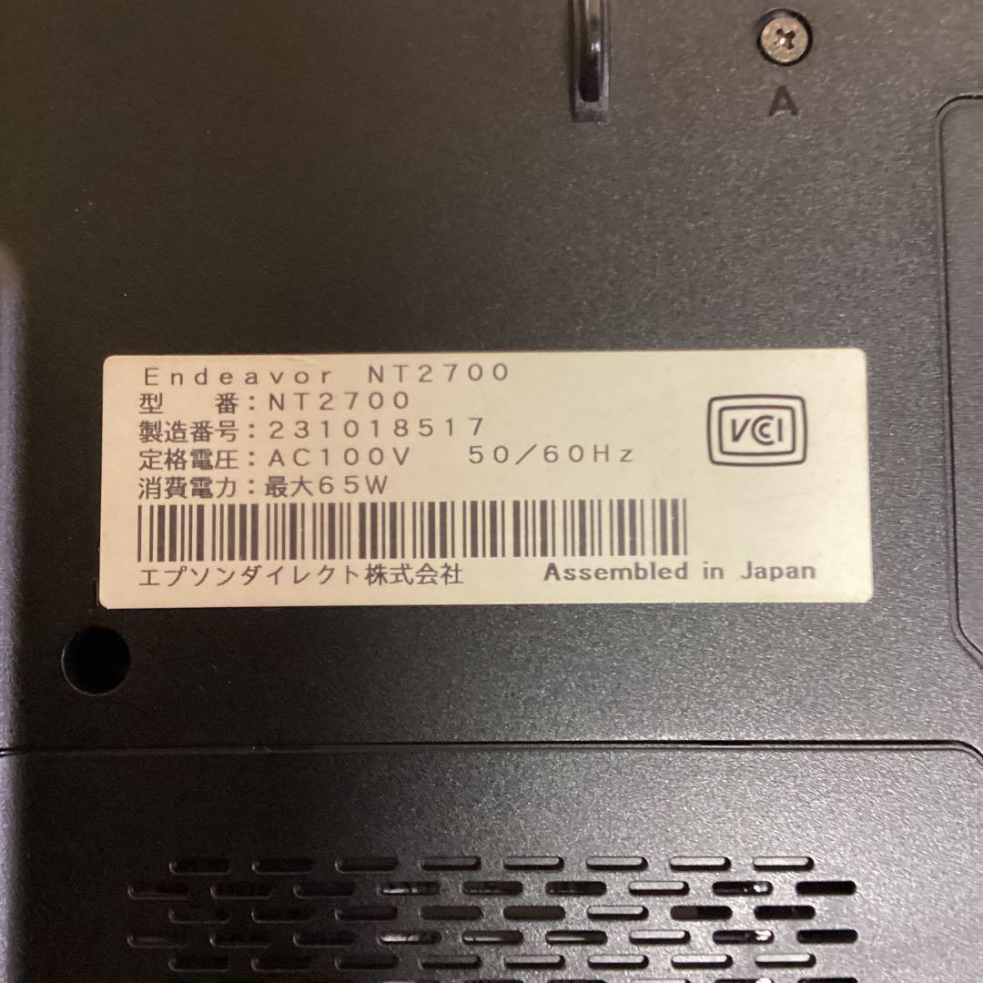 EPSON NT2700 ノートパソコン　PC 動作確認済み エプソン（G54