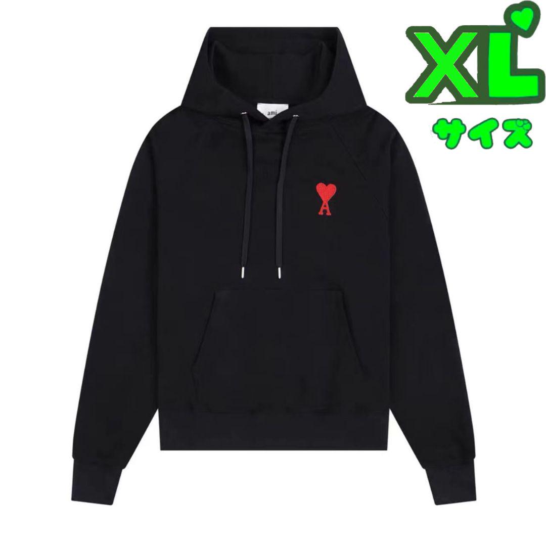 新品Amiparis アミパリス パーカー 長袖 ブラック 男女兼用  XL