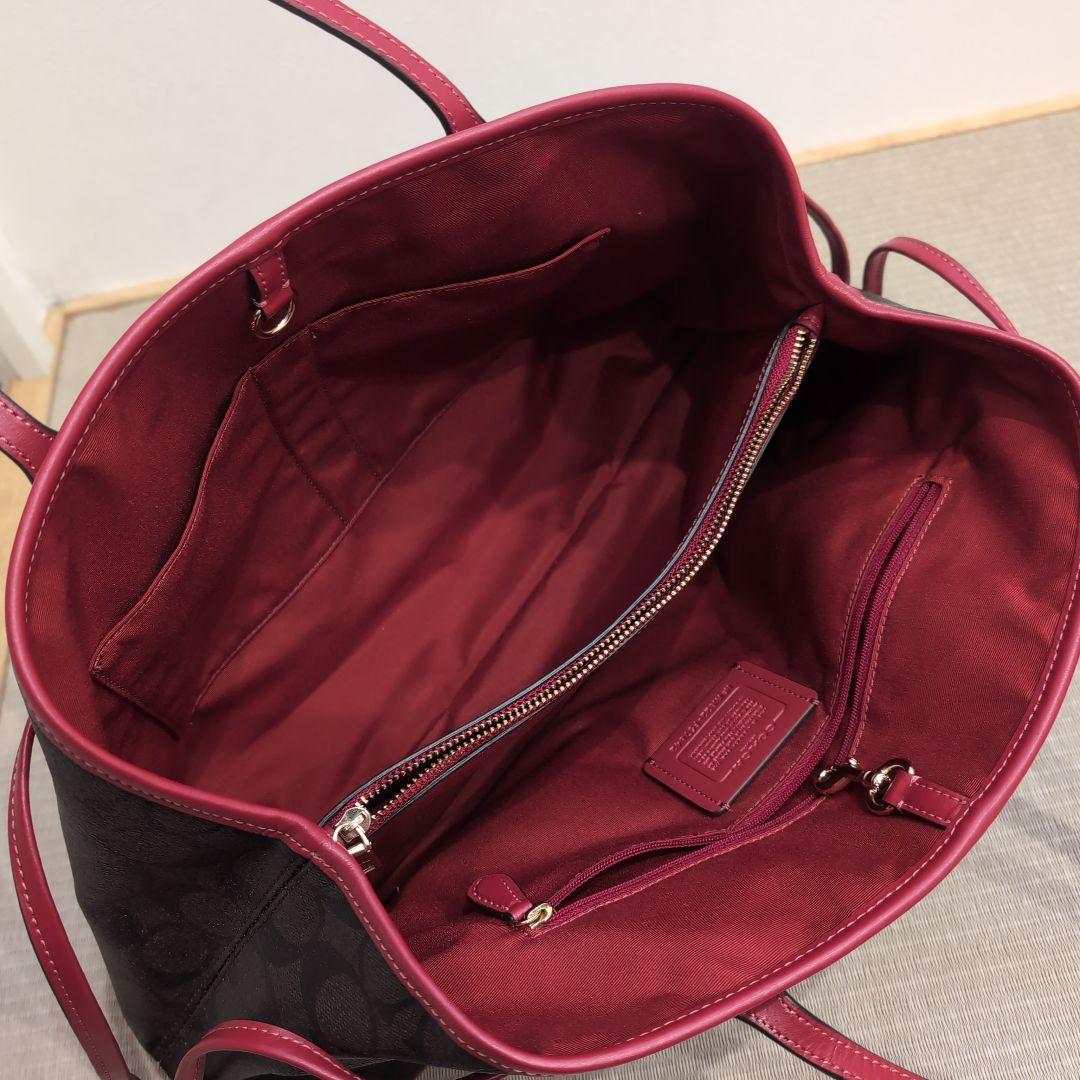 COACH バッグ 赤×ブラウン　美品　最終お値下げ★