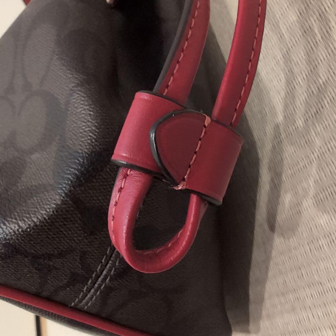 COACH バッグ 赤×ブラウン　美品　最終お値下げ★