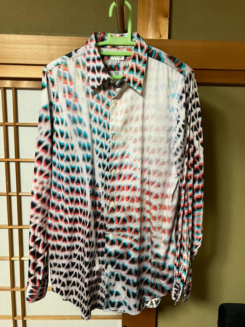 Paul Smith ポールスミス ボタンシャツ 白 サメの歯 長袖 Mサイズ