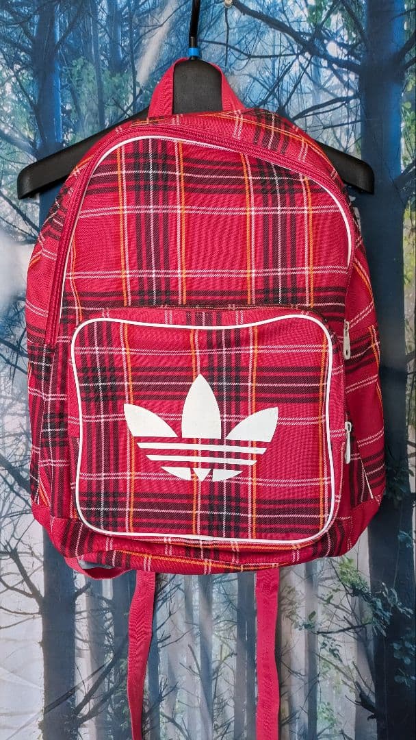adidas 完売♡トレフォイル チェック柄リュック バックパック あのちゃん