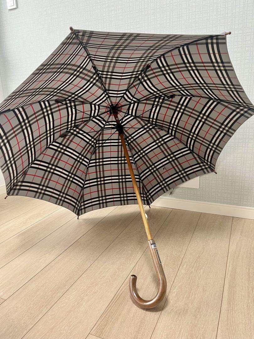 【新品未使用品】 BURBERRY 雨傘　グレー　チェック　男女兼用