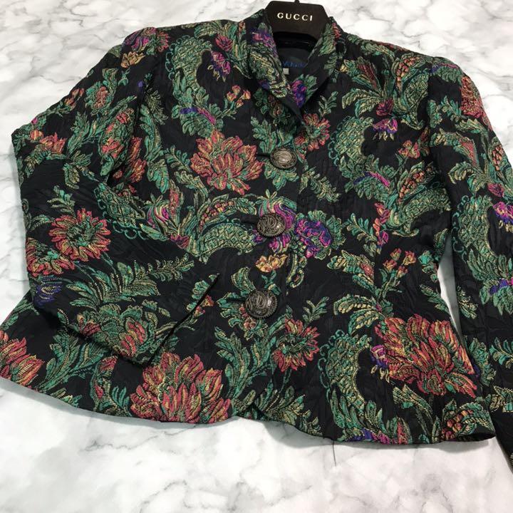得価お買い得 ゴブラン織り 総刺繍 花柄 エスニック オリエンタル シルク混 ごついボタン M 7Wzpf-m85061955839 定番セール