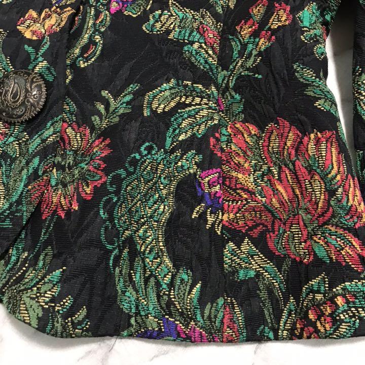 得価お買い得 ゴブラン織り 総刺繍 花柄 エスニック オリエンタル シルク混 ごついボタン M 7Wzpf-m85061955839 定番セール