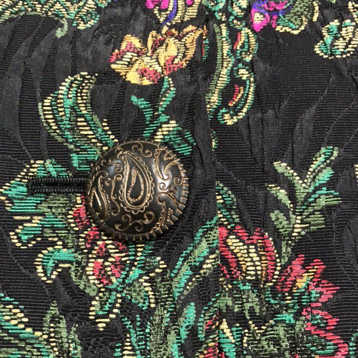 得価お買い得 ゴブラン織り 総刺繍 花柄 エスニック オリエンタル シルク混 ごついボタン M 7Wzpf-m85061955839 定番セール